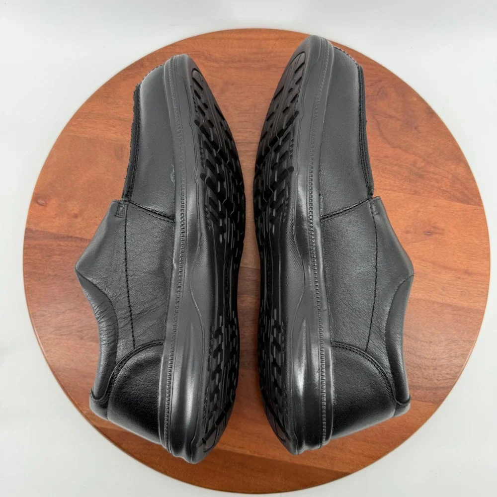 SureFit London Black‎ Leather Wide Hook Loop Strap Comfort Shoes Men's 13 WIDE